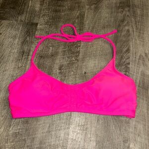 No Boundaries Hot Pink Halter Bikini Top